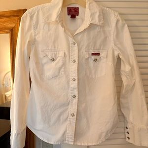 Lucky Brand white cotton western shirt size small